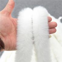 Apykaklės Siuvimo Pūkuota Minkšta Kailio Juosta 100cm Dirbtinio Triušio Kailio Pūkuota Juostelė white