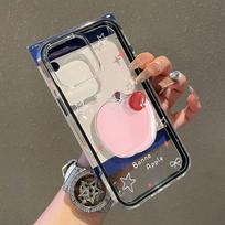 Small fresh ins powder Apple illustration for iPhone17ProMax mobile phone protective case 16/15 simple niche apple 17