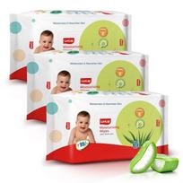 LuvLap Moisturising Wet Wipes With Aloe Vera And Vitamin E Gentle Cleansing For Baby Skin 72 Wipes X Pack Of 3