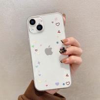 Love bow put photo Apple 16promax mobile phone case female iPhone15 transparent 14 girl heart soft case iphone17