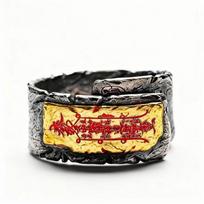 Adjustable Wide Band Ring With Chinese Character Motif Vintage Geometric Design Unisex Copper Jewelry Daily Wear Adjustable Open Band