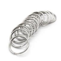 10 vnt. Raktų pakabukai Grandinėlės Padalytas žiedas lankelis Metalinės kilpos priedas 25mm 10 Pcs white