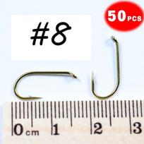 50 vnt Muselinės žūklės šlapios muselės kabliukas 2X stiprios vielos nimfos kabliukas bronzos apdaila muselės rišimo medžiagos dydis 8 10 12 14 16 #8