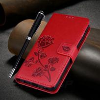 Odinis dėklas, skirtas Samsung Galaxy A12 Cover Rose Flower Magnetinis atverčiamas piniginės dėklas, skirtas Samsung A12 5G telefono dėkliams, skirtas Samsung A 12 Cover Fundas Coque Samsung Galaxy A12 5G raudona