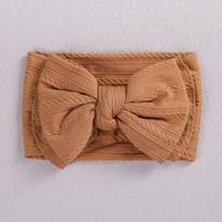 Dvigubas Bowknot kūdikio galvos apdangalas Minkštas nailoninis elastingas vaikų galvos apdangalas mergaitei princesei vienspalviai naujagimių plaukų juostos priedai