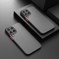 Objektyvo visiškai apsaugotas matinis telefono dėklo dangtelis, skirtas Realme 8 9 10 Samsung GALAXY A04s A14 A12 A22 4G 5G A34 A54 M12 M22 M32 M12 Armor minkšti kietieji kompiuterio dėklai Samsung A12 juoda