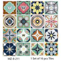 16 vnt Retro Maroko plytelių sienų lipdukas Virtuvės Backsplash spintelė Vonios kambario apdaila Vandeniui atsparūs lipnūs meniniai sienų lipdukai 10cmX10cmX16pcs