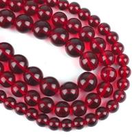 Krištoliniai stiklo karoliukai, stiklo imitacijos granatų karoliukai, laisvi tarpiniai karoliukai, skirti „pasidaryk pats“ papuošalams, apyrankėms, karolių gamybai 6mm 52pcs raudona