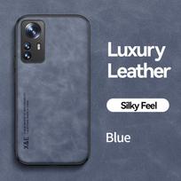 KEYSION prabangus odinis dėklas, skirtas Xiaomi 12 Pro 5G 12 Lite 12T 12X 12S Ultra silikoninis smūgiams atsparus telefono dangtelis, skirtas Redmi K50 Ultra for Xiaomi 12 mėlyna
