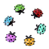 (brisand) 6 vnt Mini Ladybug šaldytuvo magnetai Creative šaldytuvo magnetiniai lipdukai One Size black