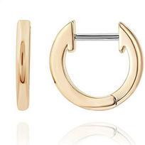 (Projector)1Pair Stainless  Gold Plated Cuff Huggie Stud Small Hoop Earrings Women One Size auksas