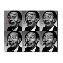 Juoda balta Salvadoro Dali veido portreto drobės tapyba Plakatas Spausdinti Quadro Wall Art Nuotraukos, skirtos gyvenamojo kambario sienų dekoravimui Cuadro 21cm×30cm NoFrame