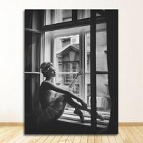 Paveikslai svetainei Skandinaviškas Šiaurietiškas Juodai Baltas Pastatas Drobės Tapyba Mergaitė Sienų Menas s Atspaudai Siena 21cm×30cm NoFrame