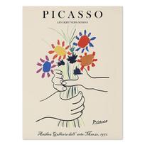 Retro Picasso Matisse sienų meno plakatai ir spaudiniai Abstrakčios merginos kūno gėlių drobės paveikslai, skirti svetainės namų dekoravimui 50cm×70cm NoFrame white