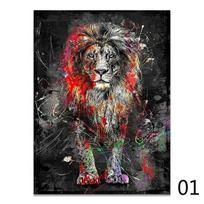 Sienų meno spaudinių drobė Namų dekoravimo tapyba 5 stiliaus abstraktus spalvingas liūto galvos šiaurietiško stiliaus modulinis plakatas svetainei 21*30cm gray