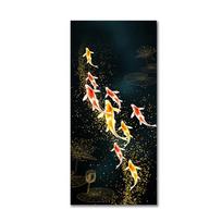 Moderni karpių žuvys Feng Shui karpis lotoso tvenkinys drobės tapybos plakatas ir spaudinys sienos meno paveikslai svetainės sienų dekoravimui Cuadros 20X40cm Unframed