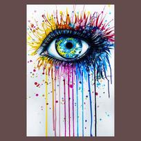 Abstraktus grafiti menas Akys Ašaros Drobės tapyba Sienų menas Plakatai Spaudas Sienų paveikslai svetainei Miegamajam Namai Cuadros Decor 20x30cm