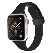 Silikoninis dirželis Apple Watch apyrankei 44mm 45mm 49mm 40mm 41mm 42mm 38mm magnetinė sagtis sportinė apyrankė Iwatch 7 8 5 4 SE Ultra 38mm 40mm 41 mm juoda