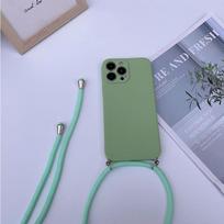 „Honor 90 Pro Pure Color“ silikoninis minkštas diržo dėklas „Honor 90 80 SE 70 Lite 60 50 Pro Crossbody“ kaklo grandinėlė, matinis smūgiams atsparus buferis for honor 30S žalia