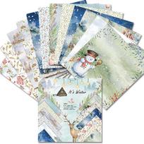 24 lakštai Kalėdų sniego senelis Elnias amatininkų popieriniai trinkelės pjaustymo štampeliai Meno fonas Origami Scrapbooking kortelių kūrimas