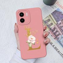 Skirta Xiaomi Redmi A1+ A2+ Plus 10C 12C 11A 9A 8A Pro dėklo galinis dangtelis Matinis smūgiams atsparus minkštas silikoninis kvadratinis Telefono krepšiai Gėlių raidės, skirtos Redmi buferiui Redmi 8A Pro