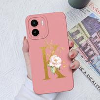 Skirta Xiaomi Redmi A1+ A2+ Plus 10C 12C 11A 9A 8A Pro dėklo galinis dangtelis Matinis smūgiams atsparus minkštas silikoninis kvadratinis Telefono krepšiai Gėlių raidės, skirtos Redmi buferiui Redmi 9T