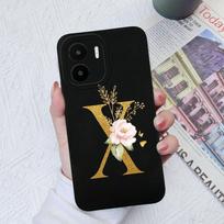 Skirta Xiaomi Redmi A1+ A2+ Plus 10C 12C 11A 9A 8A Pro dėklo galinis dangtelis Matinis smūgiams atsparus minkštas silikoninis kvadratinis Telefono krepšiai Gėlių raidės, skirtos Redmi buferiui Redmi 9 Power