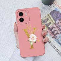 Skirta Xiaomi Redmi A1+ A2+ Plus 10C 12C 11A 9A 8A Pro dėklo galinis dangtelis Matinis smūgiams atsparus minkštas silikoninis kvadratinis Telefono krepšiai Gėlių raidės, skirtos Redmi buferiui Redmi 9 Power