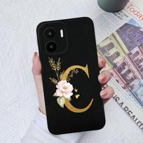 Skirta Xiaomi Redmi A1+ A2+ Plus 10C 12C 11A 9A 8A Pro dėklo galinis dangtelis Matinis smūgiams atsparus minkštas silikoninis kvadratinis Telefono krepšiai Gėlių raidės, skirtos Redmi buferiui Redmi 9A / 9AT / 9i