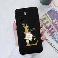 Skirta Xiaomi Redmi A1+ A2+ Plus 10C 12C 11A 9A 8A Pro dėklo galinis dangtelis Matinis smūgiams atsparus minkštas silikoninis kvadratinis Telefono krepšiai Gėlių raidės, skirtos Redmi buferiui Redmi 9C