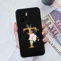 Skirta Xiaomi Redmi A1+ A2+ Plus 10C 12C 11A 9A 8A Pro dėklo galinis dangtelis Matinis smūgiams atsparus minkštas silikoninis kvadratinis Telefono krepšiai Gėlių raidės, skirtos Redmi buferiui Redmi 9C