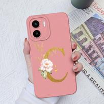 Skirta Xiaomi Redmi A1+ A2+ Plus 10C 12C 11A 9A 8A Pro dėklo galinis dangtelis Matinis smūgiams atsparus minkštas silikoninis kvadratinis Telefono krepšiai Gėlių raidės, skirtos Redmi buferiui Redmi 9C