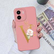 Skirta Xiaomi Redmi A1+ A2+ Plus 10C 12C 11A 9A 8A Pro dėklo galinis dangtelis Matinis smūgiams atsparus minkštas silikoninis kvadratinis Telefono krepšiai Gėlių raidės, skirtos Redmi buferiui Redmi 10X