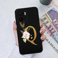 Skirta Xiaomi Redmi A1+ A2+ Plus 10C 12C 11A 9A 8A Pro dėklo galinis dangtelis Matinis smūgiams atsparus minkštas silikoninis kvadratinis Telefono krepšiai Gėlių raidės, skirtos Redmi buferiui Redmi A1/A2