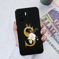 Skirta Xiaomi Redmi A1+ A2+ Plus 10C 12C 11A 9A 8A Pro dėklo galinis dangtelis Matinis smūgiams atsparus minkštas silikoninis kvadratinis Telefono krepšiai Gėlių raidės, skirtos Redmi buferiui Redmi 9 Power