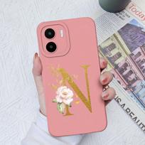 Skirta Xiaomi Redmi A1+ A2+ Plus 10C 12C 11A 9A 8A Pro dėklo galinis dangtelis Matinis smūgiams atsparus minkštas silikoninis kvadratinis Telefono krepšiai Gėlių raidės, skirtos Redmi buferiui Redmi 9 Power