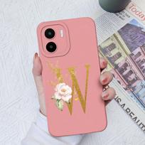 Skirta Xiaomi Redmi A1+ A2+ Plus 10C 12C 11A 9A 8A Pro dėklo galinis dangtelis Matinis smūgiams atsparus minkštas silikoninis kvadratinis Telefono krepšiai Gėlių raidės, skirtos Redmi buferiui Redmi 11 Prime