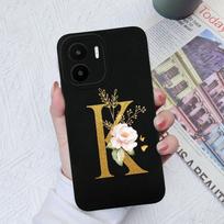 Skirta Xiaomi Redmi A1+ A2+ Plus 10C 12C 11A 9A 8A Pro dėklo galinis dangtelis Matinis smūgiams atsparus minkštas silikoninis kvadratinis Telefono krepšiai Gėlių raidės, skirtos Redmi buferiui Redmi 9A / 9AT / 9i