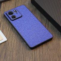 Audinio drobės hibridinis kietas telefono dėklas, skirtas Motorola Edge 40 40 Neo G84 Edge 2023 Matinis smūgiams atsparus galinis dangtelis For Moto G84 mėlyna