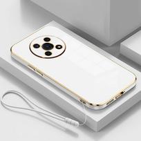 Skirta Huawei nova Y90 dėklas Huawei nova Y90 telefono dėklas CTR-LX2 CTR-LX1 dėklas Prabangus kvadratinis dengtas smūgiams atsparus galinis dangtelis Huawei nova Y90&Case & Strap mėlyna/pilka