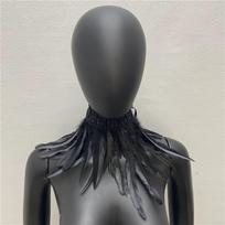 32cm Cosplay Drabužių Aksesuarai Punk Plunksnų Čokeris Nėrinių Plunksnų Vėrinys Gotikinis Plunksnų Šalikas black
