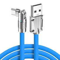 180 ° C tipo USB laidas greitam įkrovimui, 120 W, 6 A, skysto silikono laidas, laidas skirtas Xiaomi, Huawei, Samsung, USB Bold, duomenų perdavimo linija 1m for Type C mėlyna