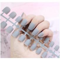 24pcs/set Press on Nail Full Cover Short Flat Head Matte Nail Art Multicolor Strips Matte Fake Nail Stickers DIY Nail Art