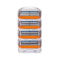 4Pcs/lot Professional Shaving 5 Layers Razor Blades Compatible for Gillettee Fusione Men Face Care oranžinė