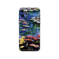 Claude Monet sodas vandens lelijų tiltas telefono dėklas iphone 2020se 6s 7 8 plius x 10 XR XS 11 12 13 mini pro MAX juodas tpu galinis dangtelis iphone 13pro MAX brown