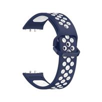 Silikoninis dirželis „Samsung Galaxy Fit 3“ išmaniajam laikrodžiui, dviejų spalvų pakaitinė apyrankė, skirta „Samsung Galaxy Fit 3“ priedams Samsung Galaxy Fit 3 mėlyna/balta