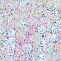 1000pcs 7mm Phantom Color Hollow Out Smiley Face Patch Jewelry Accessories Fashion PVC Sequins Beaded Handmade Material about 7mm  1000pcs balta