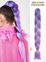 24 colių sintetiniai plaukai pynimui su blizgučiais, violetiniai, šviesiai violetiniai, sintetiniai plaukų priauginimai, jumbo kasos, 1 vnt. 24inch