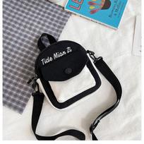 Canvas Bag Women's Bag Crossbody Korean Version Women's Bag Cute Children's Shoulder Bag Small Square Bag juoda