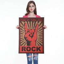 Tęsti Rokenrolo roko gestų sieninis lipdukas Klasikinis nostalgijos metalo roko dekoratyviniai plakatai 1pcs